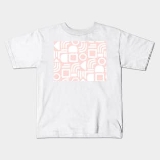 Blush Minimal Solid Geometry Kids T-Shirt